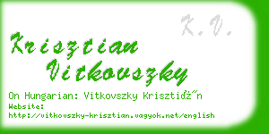 krisztian vitkovszky business card